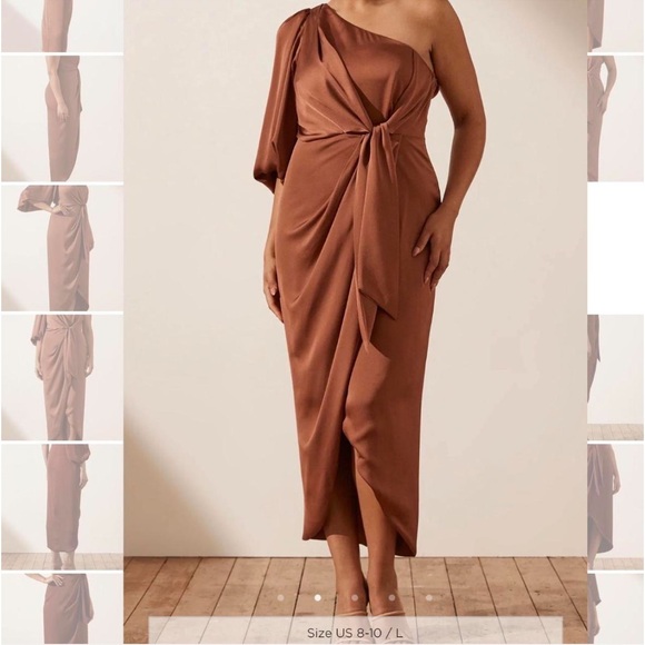 Shona Joy Tie front one shoulder midi dress - Picture 8 of 8